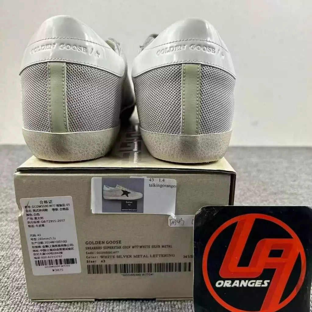 Golden Goose Super-Star 'Light Grey Mesh Black Star/White Heel Tab'