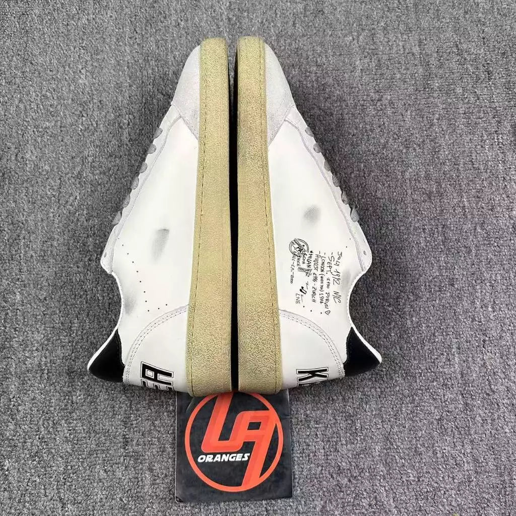 Golden Goose Ball-Star 'Leather Black/Tab Lettering Midsole'