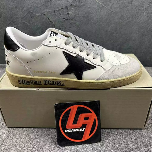 Golden Goose Ball-Star 'Leather Black/Tab Lettering Midsole'