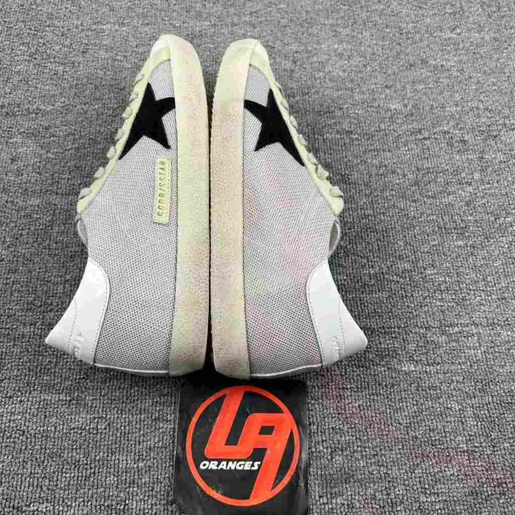 Golden Goose Super-Star 'Light Grey Mesh Black Star/White Heel Tab'