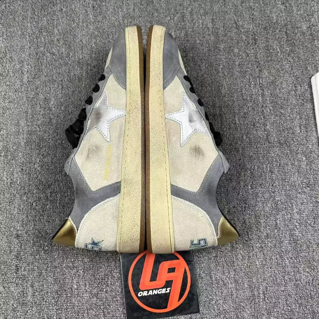 Golden Goose Ball-Star 'Nubuck Uppers Silver Star/Gold Tab'