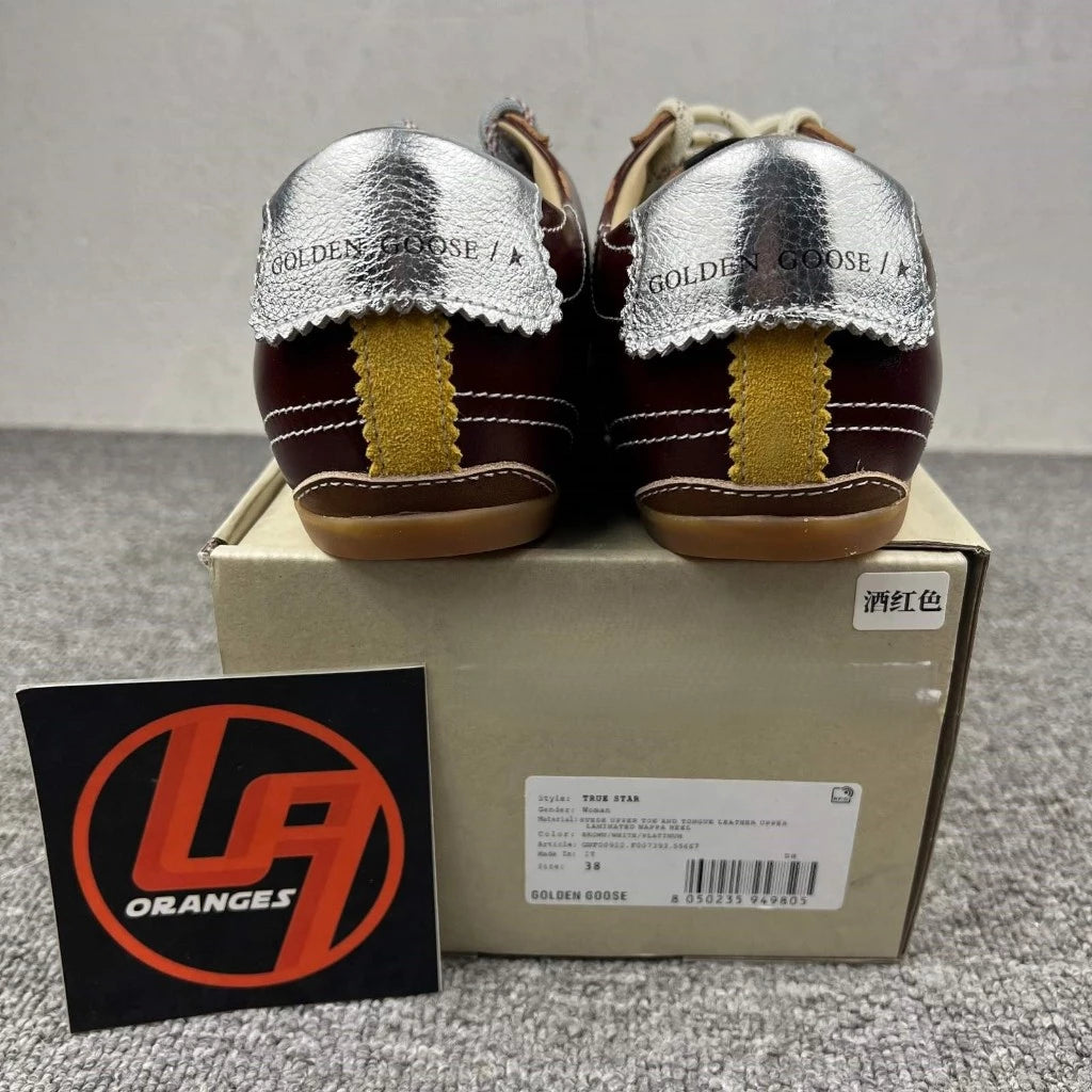 Golden Goose True-Star 'Burgundy Naplak Leather Yellow Suede Star'