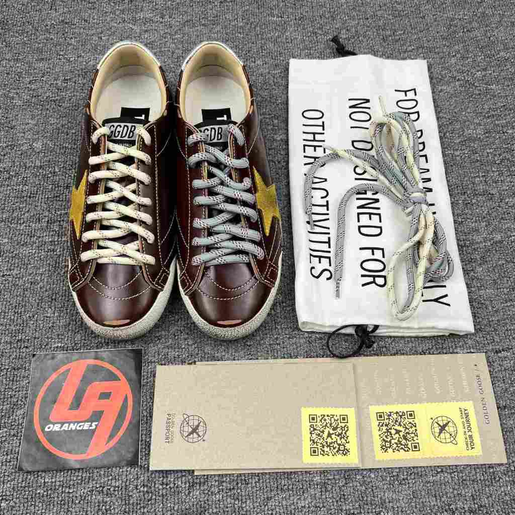 Golden Goose True-Star 'Burgundy Naplak Leather Yellow Suede Star'