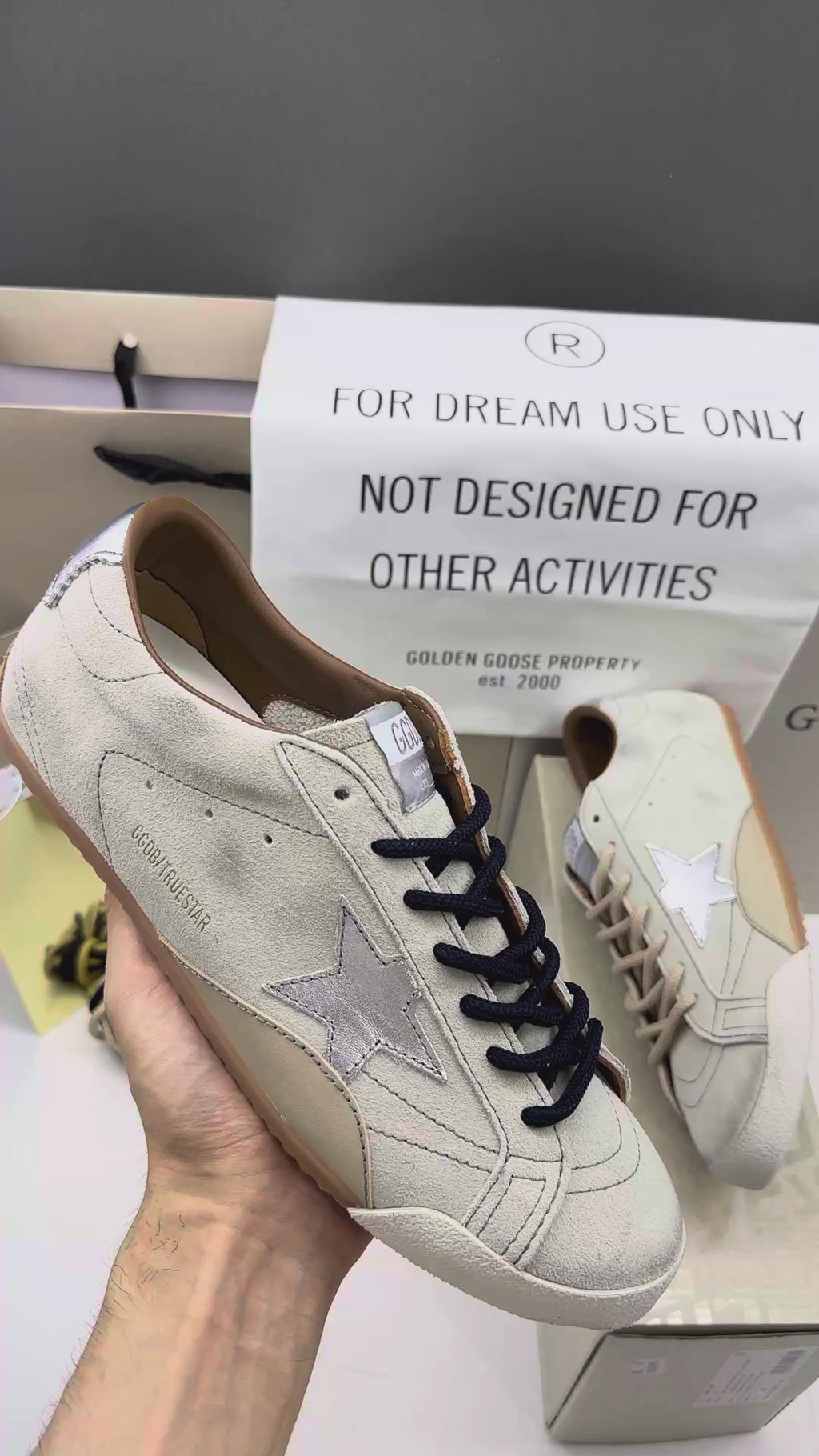 Golden Goose True-Star 'Metallic Silver Star & Heel Tab'