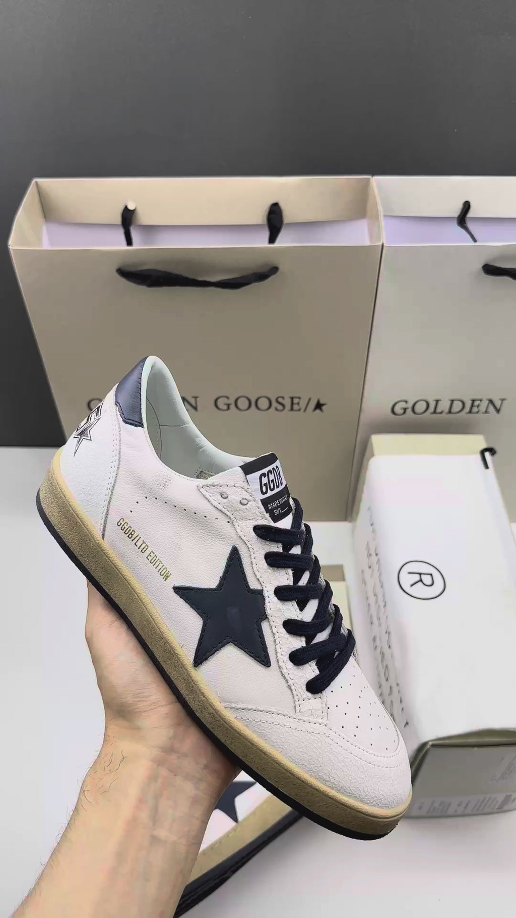 Golden Goose Ball-Star 'Dark Blue Star & Heel Tab'