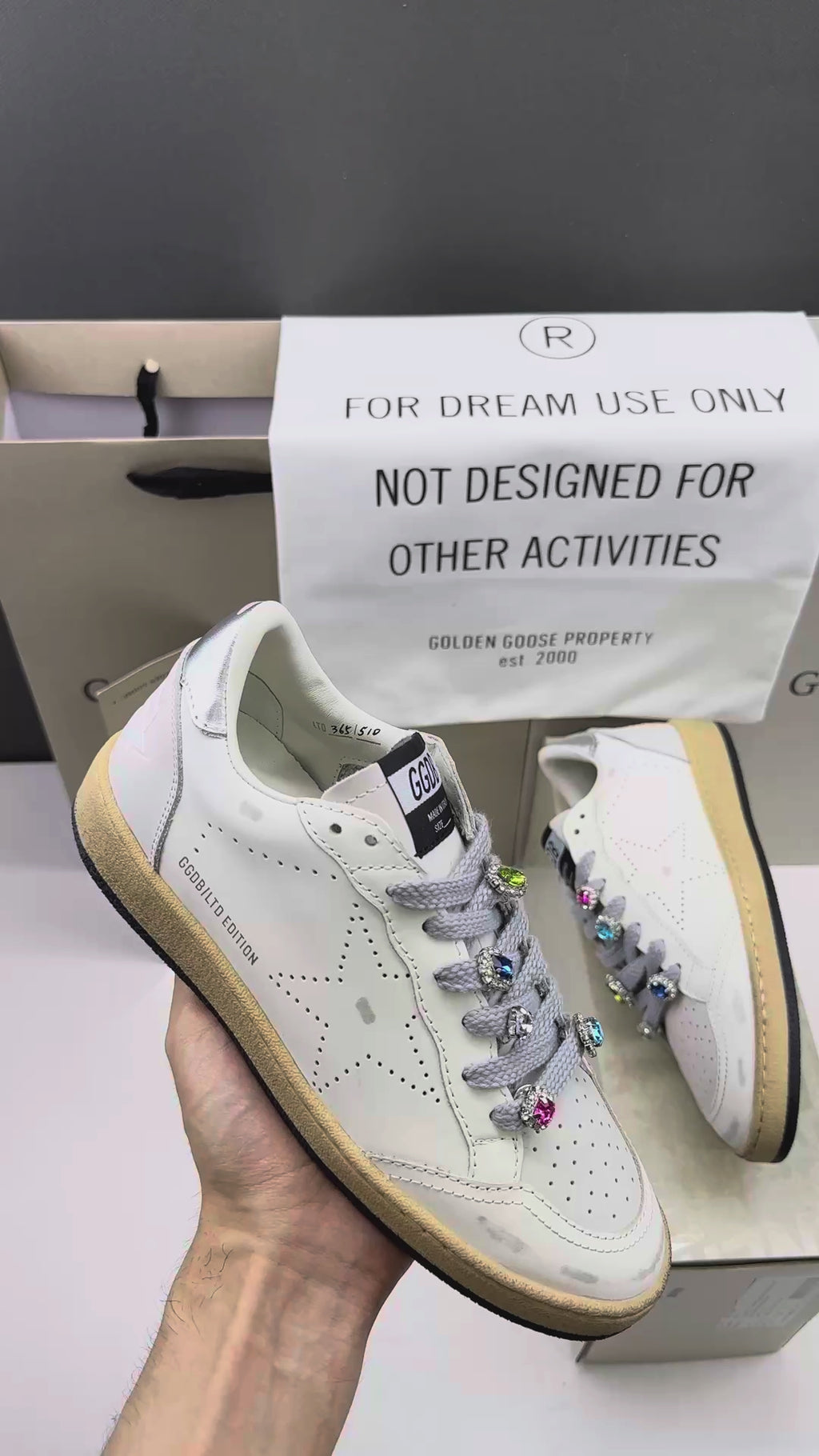 Golden Goose Ball-Star LTD 'Perforated Star/Silver Heel Tab'