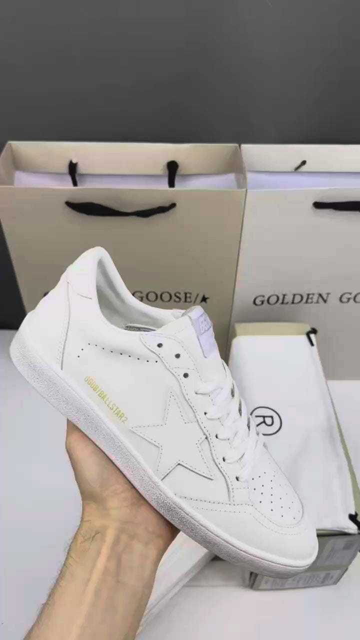 Golden Goose Ball-Star 'White Leather Star & Heel Tab'