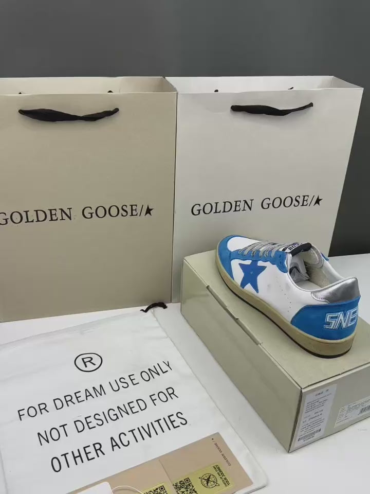 Golden Goose Ball-Star 'LTD Blue Leather Star/Silver Heel Tab'