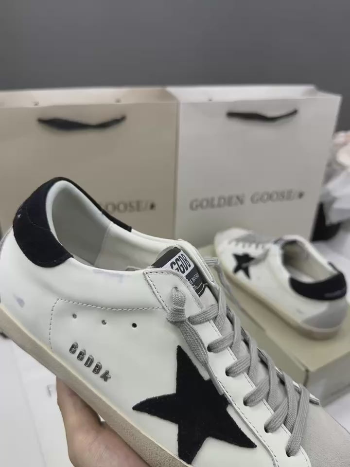Golden Goose Super-Star 'Black Suede Star & Heel Tab'