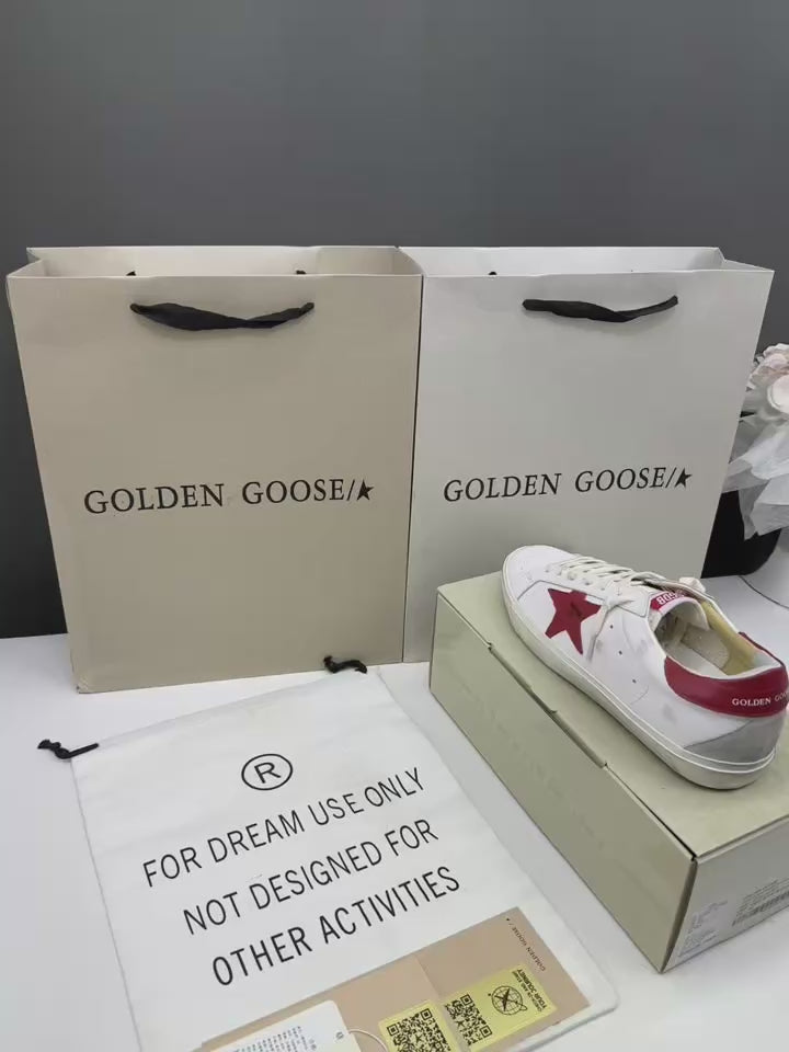 Golden Goose Super-Star 'Red Leather Star & Heel Tab'