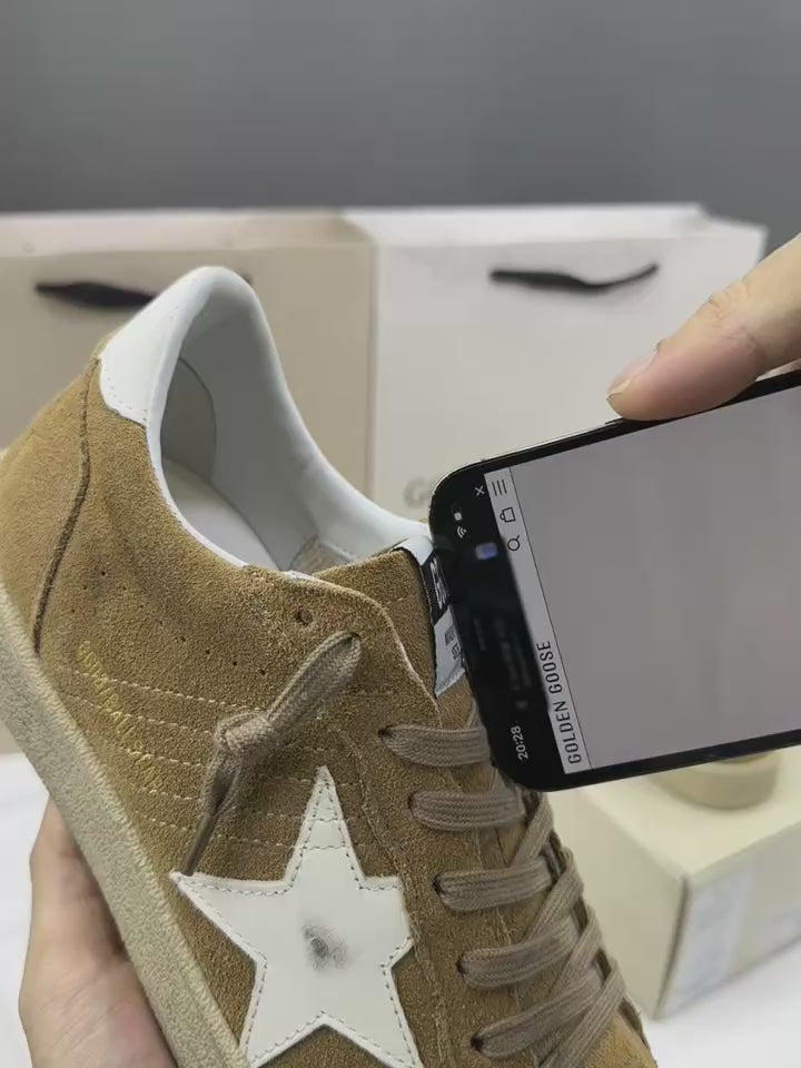 Golden Goose Ball-Star 'Brown Suede White Leather Star & Heel Tab'