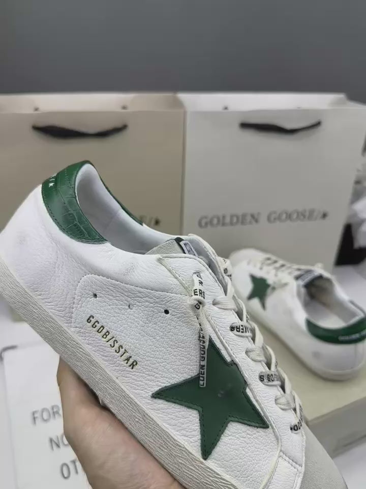 Golden Goose Super-Star 'Green Leather Star/Green Crocodile Heel Tab'