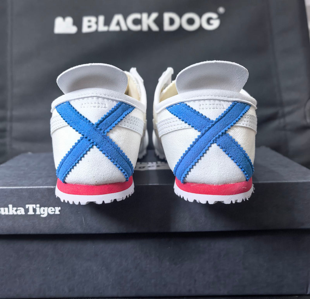 Onitsuka Tiger Mexico 66 Slip-On sneakers white canvas upper with blue and red tricolor accents - TG version