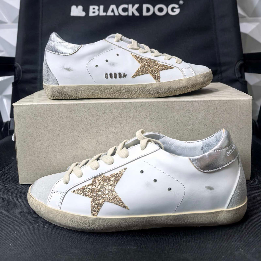 Golden Goose Superstar Glitter Gold Star Silver Tab - Foshan