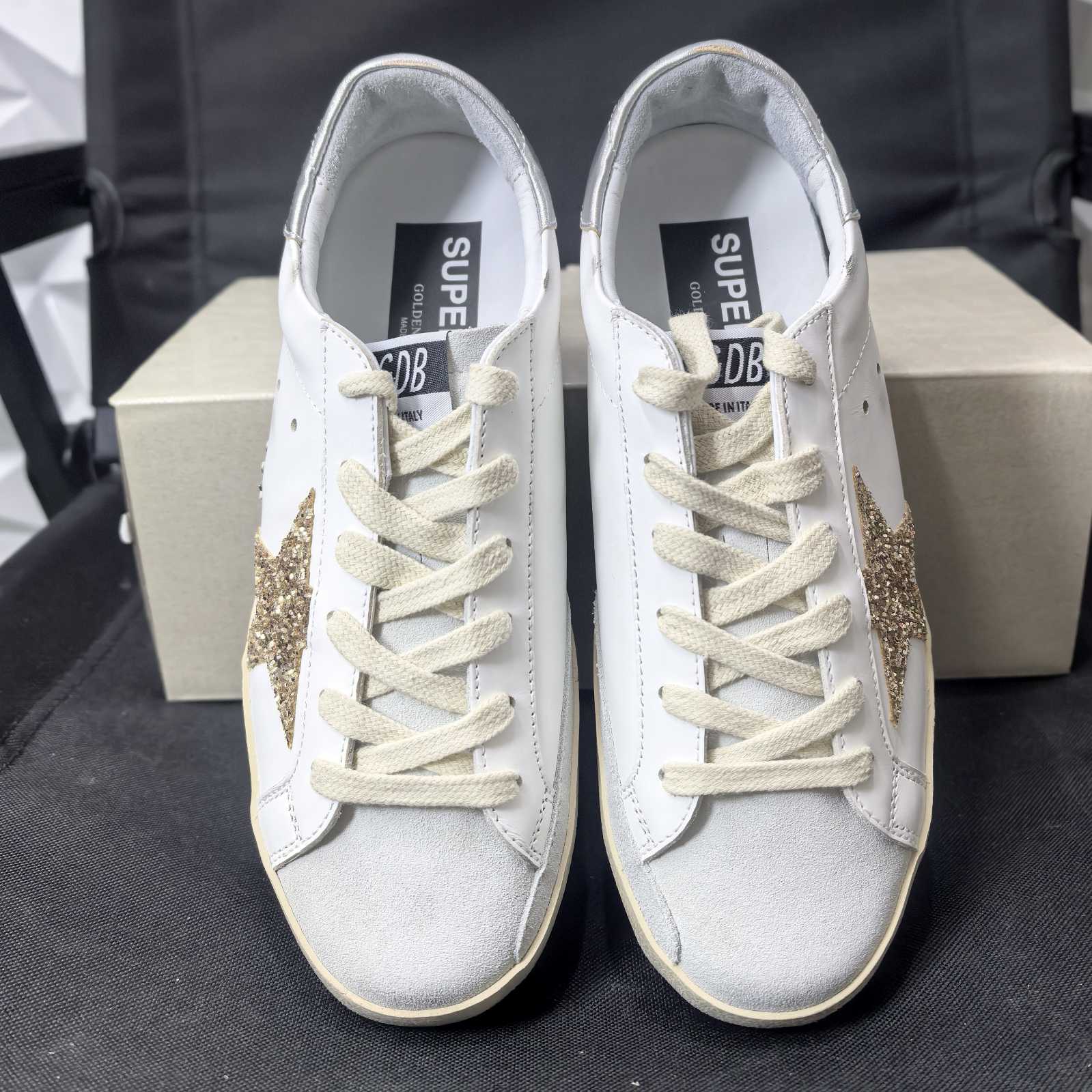 Golden Goose Superstar Glitter Gold Star Silver Tab - Foshan