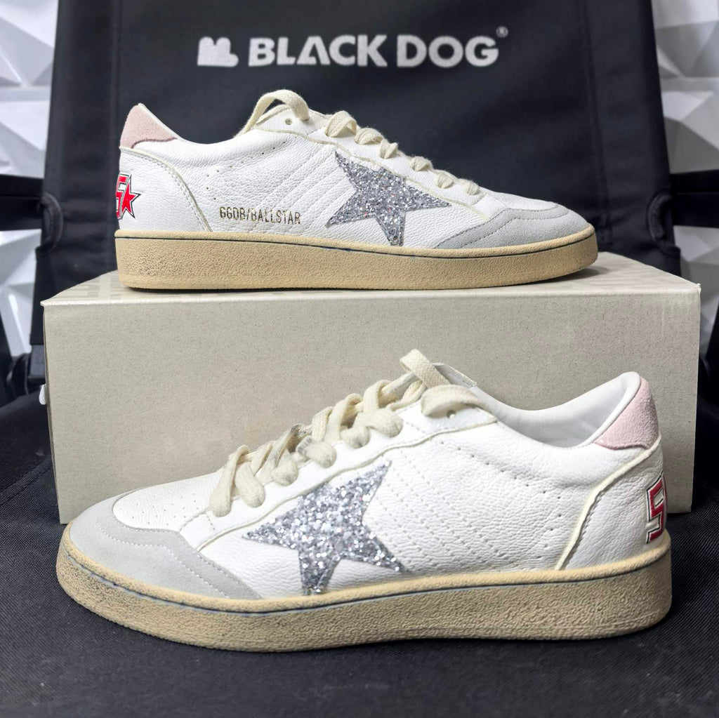Golden Goose Ballstar Glitter Silver Star Light Pink Tab - Foshan