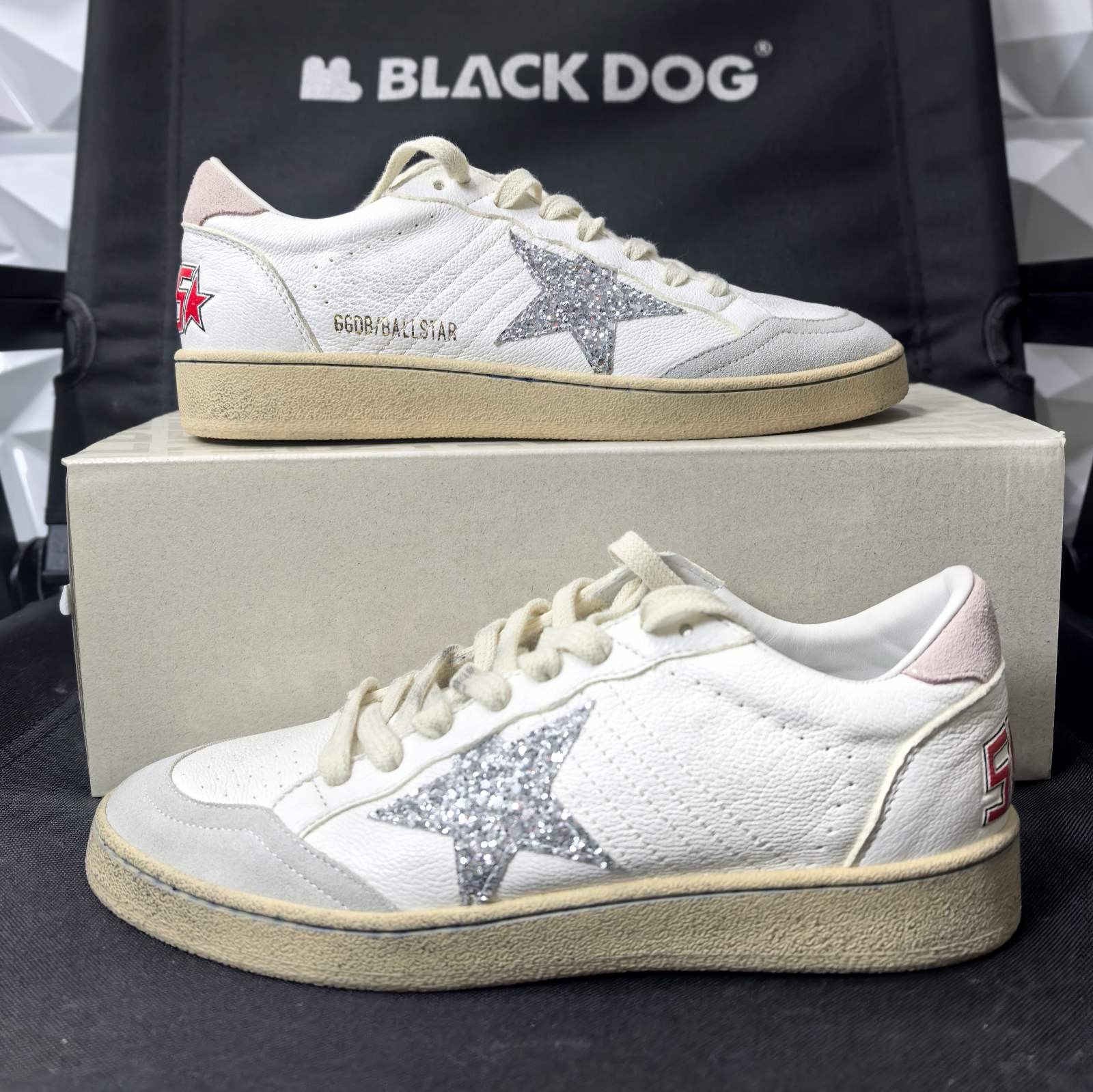 Golden Goose Ballstar Glitter Silver Star Light Pink Tab - Foshan