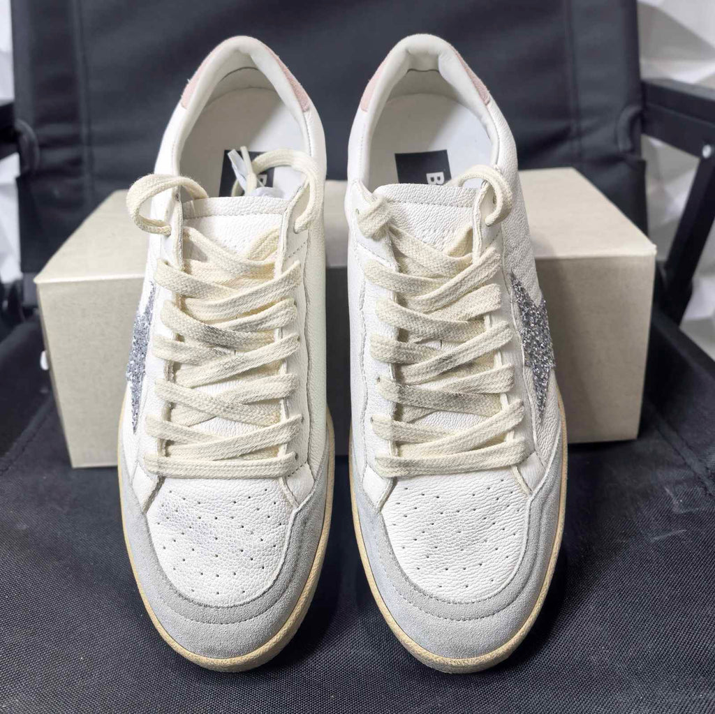 Golden Goose Ballstar Glitter Silver Star Light Pink Tab - Foshan