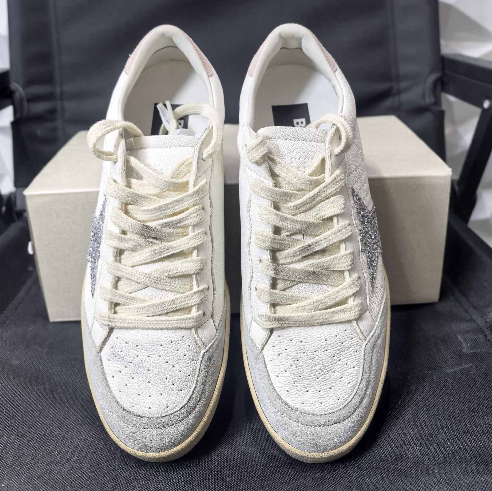 Golden Goose Ballstar Glitter Silver Star Light Pink Tab - Foshan
